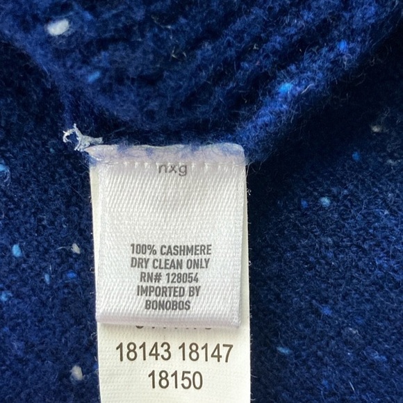 Bonobos Donegal Blue Cashmere Sweater, Size Slim Medium - Picture 6 of 6